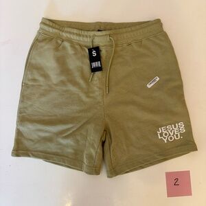 Jesus Loves You - French Terry  Cotton Mens Small NWT Shorts
